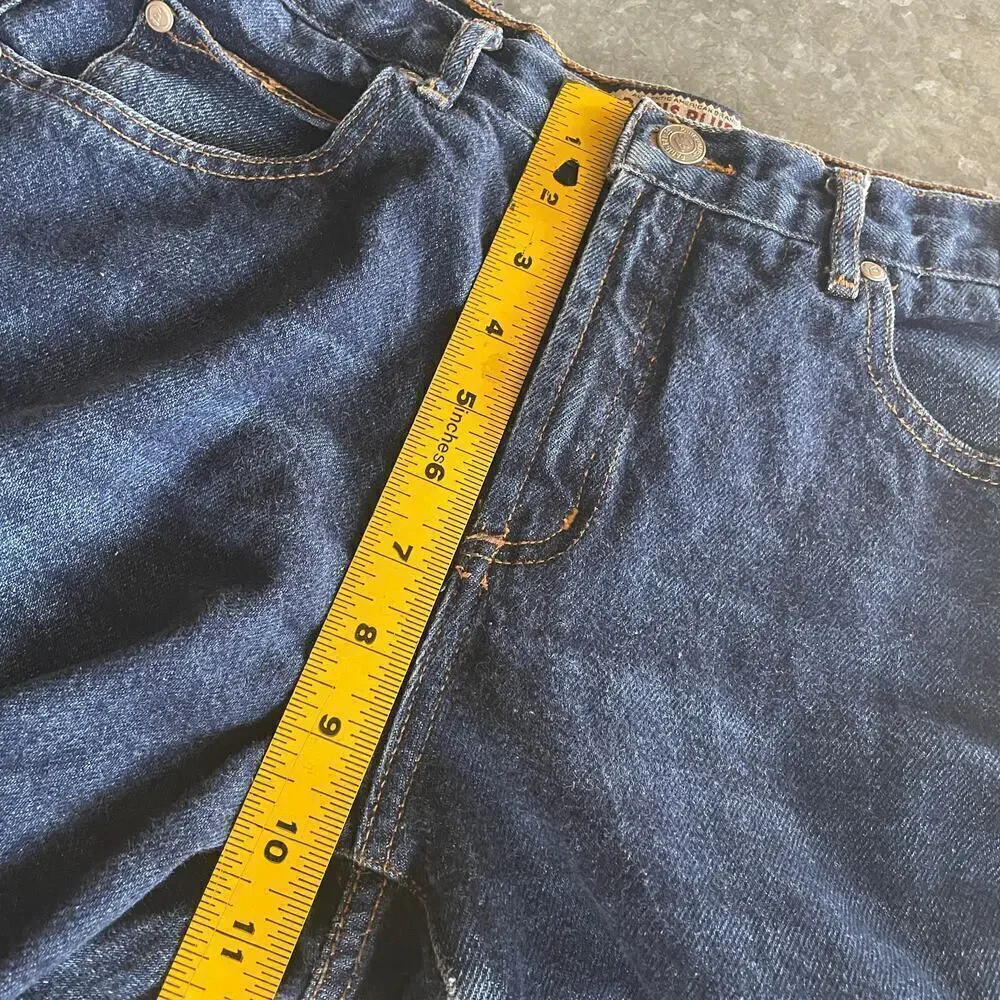 Paris Blues Originals Flare Denim Jeans Sz 9 Vintage 90s Y2K Bootcut Dark Blue